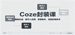 Coze封装课,图像生成、数字人应用、发票助手,流程封装技术-资源大汇总