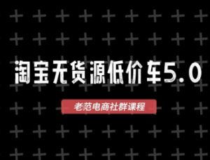 淘宝无货源价车5.0，​2025最新VIP淘宝无货源课程，1688代发，蓝海选品，零成本创业首选(更新)-资源大汇总