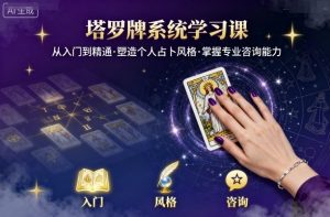 塔罗牌系统学习课,助你从入门到精通,塑造个人占卜风格,掌握专业咨询能力-资源大汇总