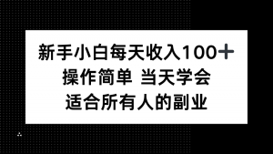 新手小白每天收入100+，操作简单 当天学会 ，适合所有人的副业-资源大汇总