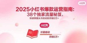 2025小红书爆款运营指南:38个独家流量秘笈,快速掌握从冷启动到月销5万+-资源大汇总