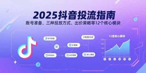 2025抖音投流指南，账号准备、三种投放方式、出价策略等12个核心模块-资源大汇总