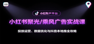 小红书聚光/乘风广告实战课:投放运营、数据优化与抖音本地推全攻略-资源大汇总
