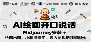 AI绘画开口说话，Midjourney安装 + 绘图出图，小和尚修图、换衣与说话视频制作-资源大汇总