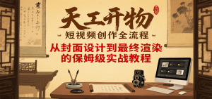 天工开物短视频创作全流程,从封面设计到最终渲染的保姆级实战教程-资源大汇总