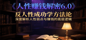 人性赚钱解密6.0，反人性成功学方法论，深度解析人性弱点与赚钱的底层逻辑-资源大汇总