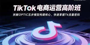 TikTok电商运营高阶班:拆解OPTIC五步模型构建核心,快速掌握Tk流量密码-资源大汇总
