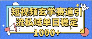玄学赛道引流私域变现单日稳定1000+教程-资源大汇总