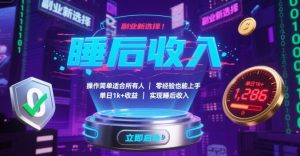 副业新选择！操作简单适合所有人，零经验也能上手，单日1k+收益，实现睡后收入【揭秘】-资源大汇总