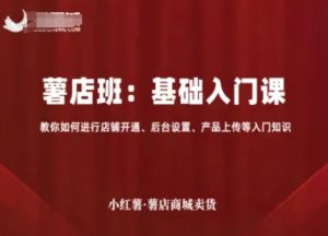 小红薯薯店商城卖货，基础入门课，教你如何进行店铺开通、后台设置、产品上传等入门知识-资源大汇总