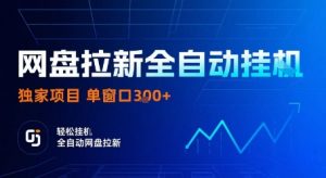 网盘拉新全自动挂G，独家项目，全自动运行完成拉新做任务，单窗口3张+【揭秘】-资源大汇总