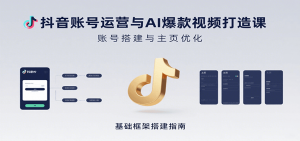 抖音账号运营与AI爆款视频打造课:含账号搭建、运营及多种AI特效视频制作方法-资源大汇总