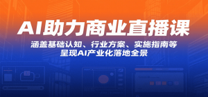 AI助力商业直播课:涵盖基础认知、行业方案、实施指南等,呈现AI产业化落地全景-资源大汇总
