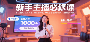 新手主播必修课:平台选择、话术训练、粉丝维系等,解析禁忌与成长法则,突破直播能力-资源大汇总