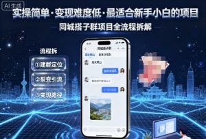实操简单,变现难度低,最适合新手小白做的项目,每天轻松收入3张,同城搭子群项目全流程拆解-资源大汇总