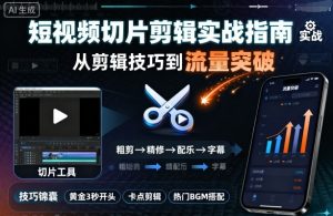 短视频切片剪辑实战指南,从剪辑技巧到流量突破-资源大汇总