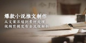 爆款小说推文制作,从文案浓缩到素材处理,视频剪辑发布全流程解析-资源大汇总