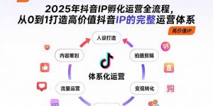 2025年抖音IP孵化运营全流程,从0到1打造高价值抖音IP的完整运营体系-资源大汇总