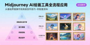 Midjourney AI绘画工具全流程应用，从基础界面操作到高级创作-附配套资料-资源大汇总