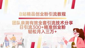 B站精品创业粉引流教程,团队亲测有效全套引流技术分享,日引流300+精…-资源大汇总