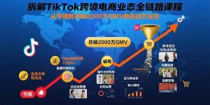 拆解TikTok跨境电商业态全链路课程:从亏损到月销2000万GMV的实战方法论-资源大汇总