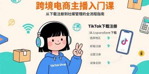 跨境电商主播入门课,TikTok下载注册,支付工具配置,社媒账号管理全流程-资源大汇总