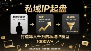 私域IP起盘,私域ip建立、起盘、高转化,打造年入千万的私域ip模型-资源大汇总