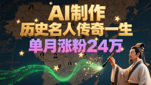 暴力起号！用AI制作历史名人传奇一生，单月涨粉24万，涨粉+变现赛道黑马来了-资源大汇总