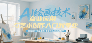 AI绘画技术商业应用与艺术创作入门到专业,基础操作/商业案例/模型调优/渐进式教学-资源大汇总