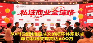 私域商业全链路,从IP打造到批量成交的闭环体系形成,单月私域变现600万-资源大汇总