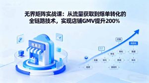 无界矩阵实战课:从流量获取到爆单转化的全链路技术,实现店铺GMV提升200%-资源大汇总