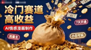 公众号冷门赛道,用AI做情感漫画,7天开通流量主,操作简单,小白可玩-资源大汇总