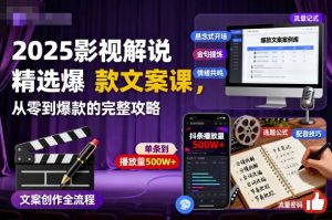 2025影视解说精选爆款文案课,从零到爆款的完整攻略-资源大汇总