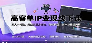 高客单IP变现线下大课:素人IP打造,美业流量方法论,销转模型,脚本与拍摄剪辑-资源大汇总